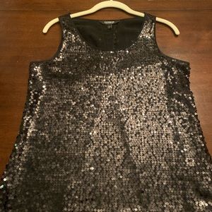 Never worn EXPRESS slit back sequin tank! Size S